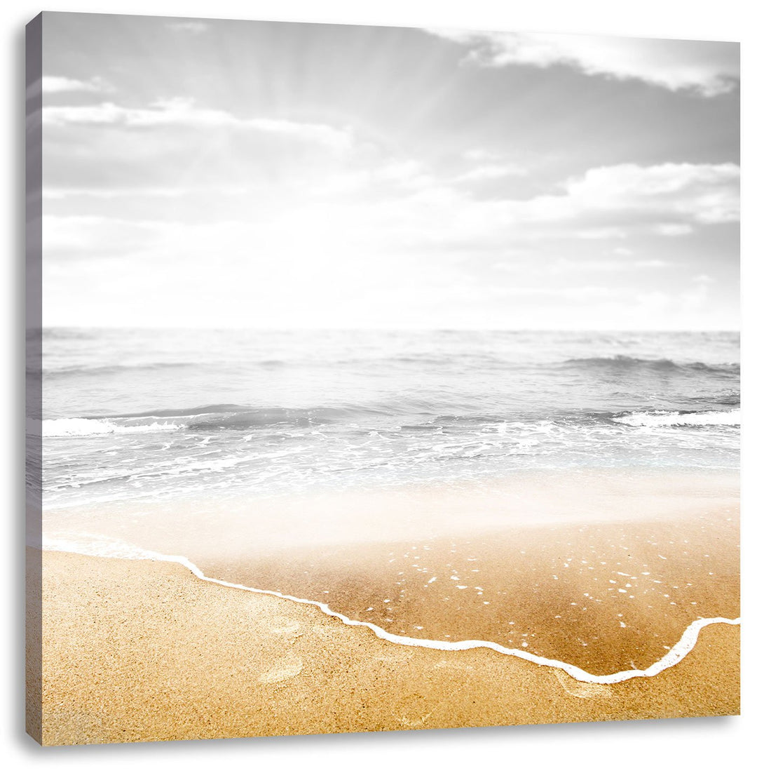 Pixxprint Wellen am Traumstrand als Leinwandbild/Grösse: 70x70 cm/Wandbild/Kunstdruck/fertig bespann