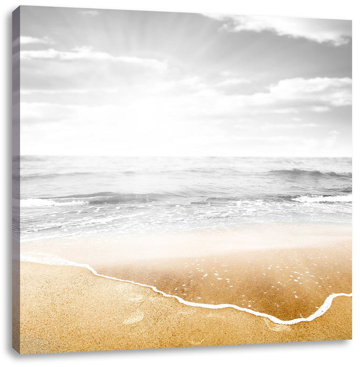 Pixxprint Wellen am Traumstrand als Leinwandbild/Grösse: 70x70 cm/Wandbild/Kunstdruck/fertig bespann