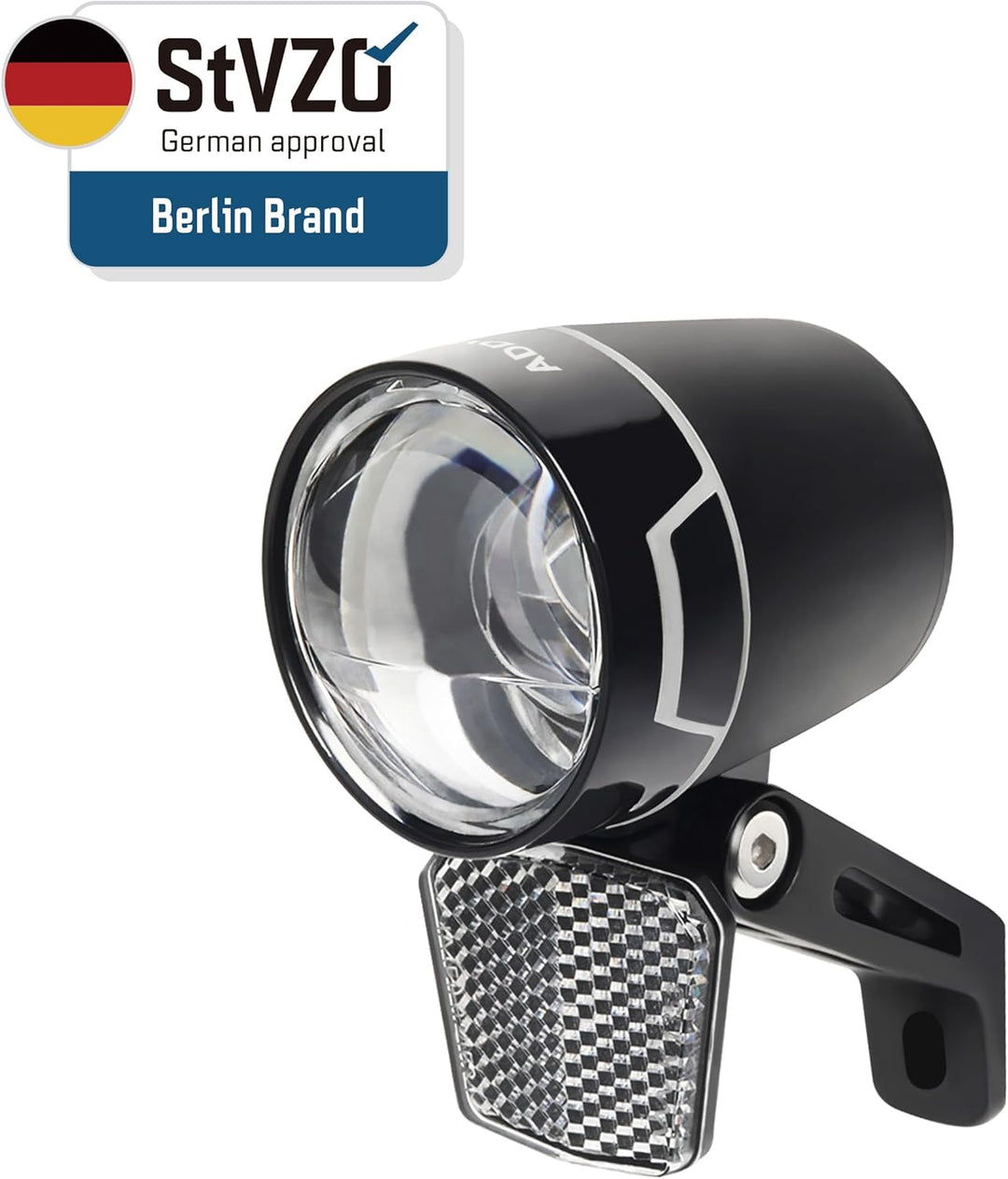 E-Bike Frontlicht 100 Lux Nova E100 – StVZO zugelassen, IP65 wassergeschützt, LED mit Doppel-Linsent