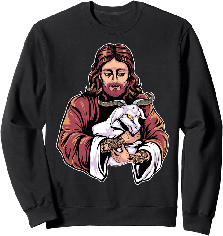 Blackcraft Jesus Loves Satan Baphomet Goat Atheist Sweatshirt
