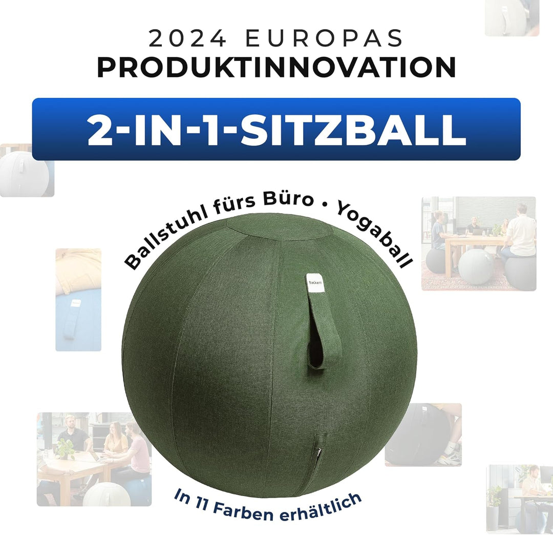 Sitzball Büro Ergonomisch 55 cm, Ergonomische Sitzmöbel für Büro und Heimbüro, Langlebiger Stoff, Gy