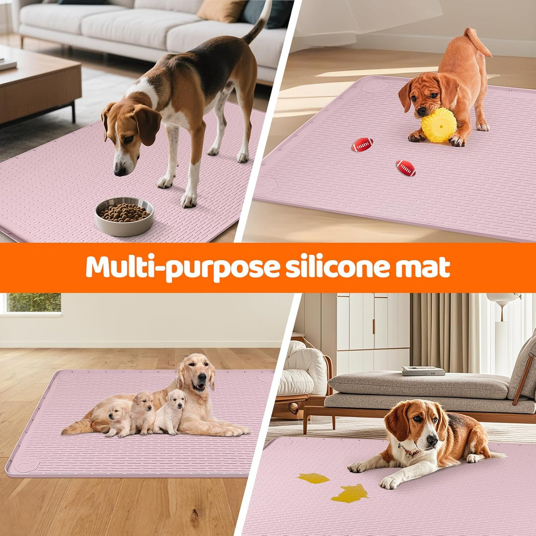 Hundetoilettenunterlagen, 86 x 56 cm grosse Wiederverwendbare Silikonmatte Hundetrainingspads, wasch