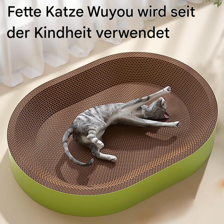 Katzenkratzerbrett, Oval Cat Scratch Bowl Bowl Nest, Katzenkarton Kratzer, Möbelschutzkrampfnest, Ca