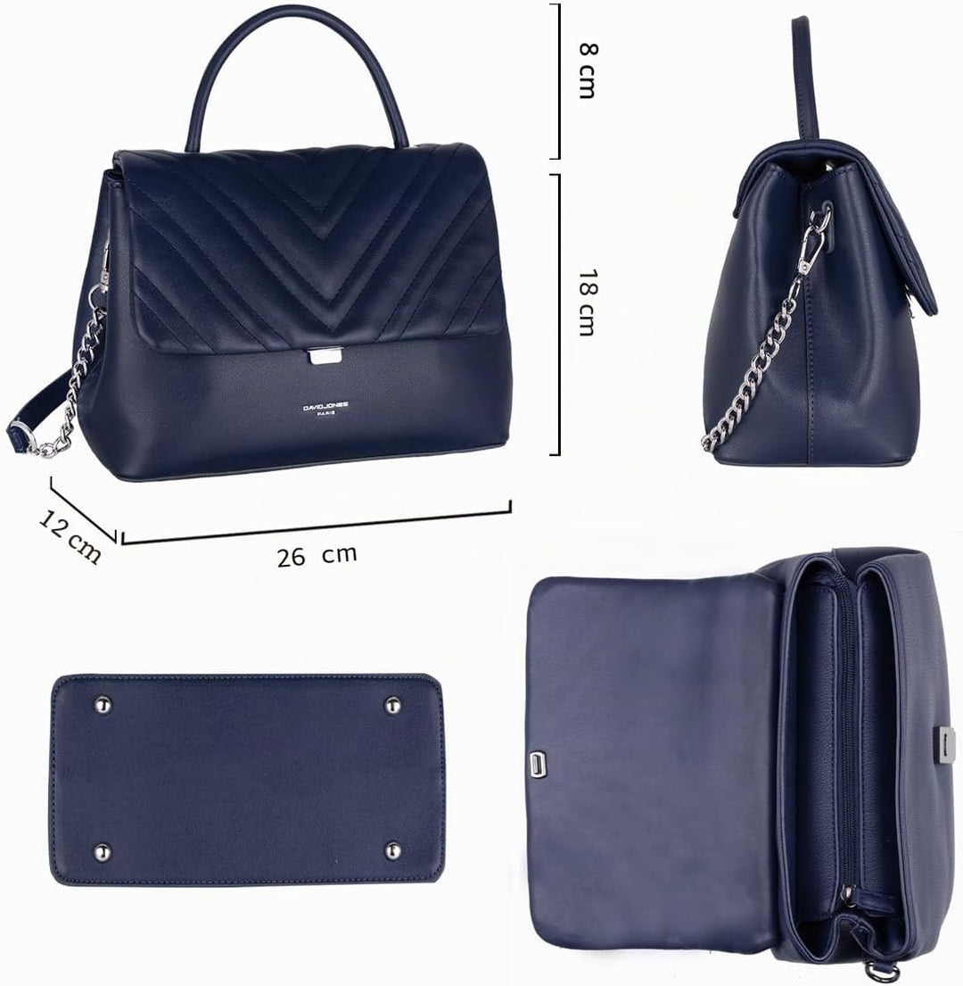 David Jones - Damen Umhängetasche - Frau Handtasche Gesteppte PU Leder - Steppmuster Tasche Mittelgr