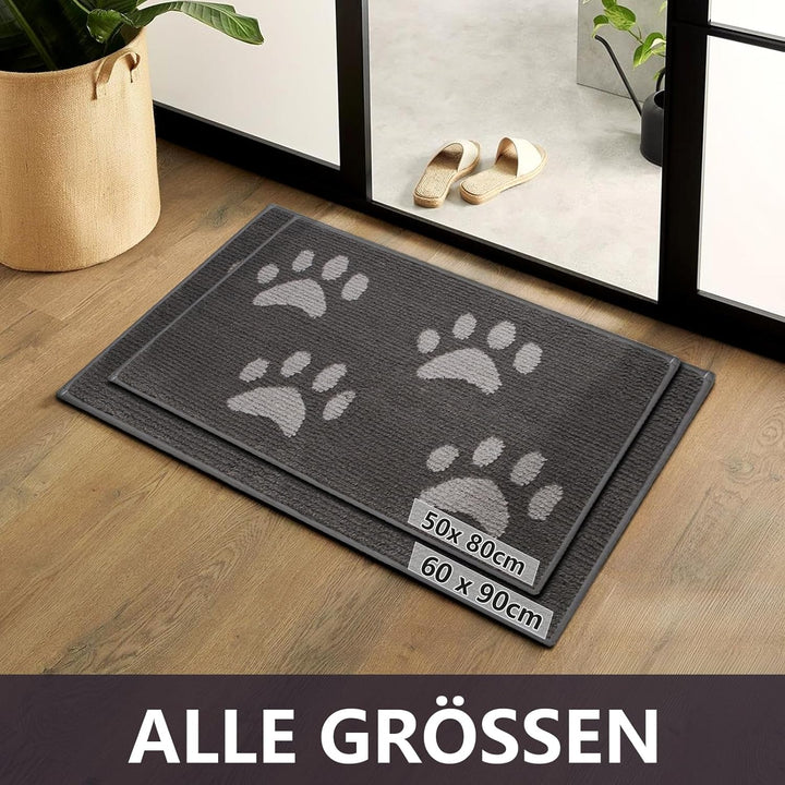 Schmutzfangmatte Innen & Aussen [60×90cm] – Fussmatte mit Rutschfester Unterseite | Saugstarke Fussm