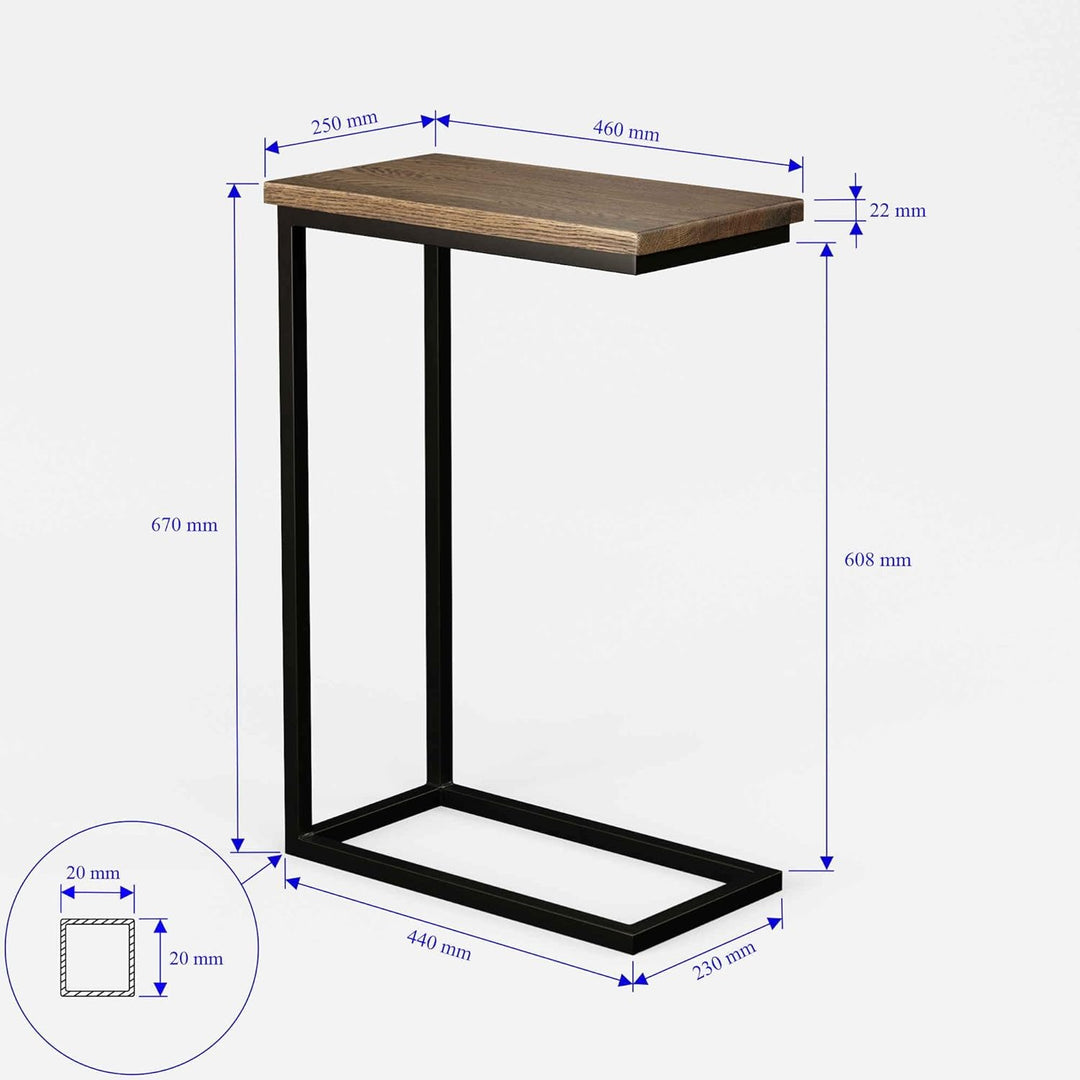BestLoft® Beistelltisch San Jose (CSD) Laptoptisch Couchtisch (Gestell schwarz+Platte
