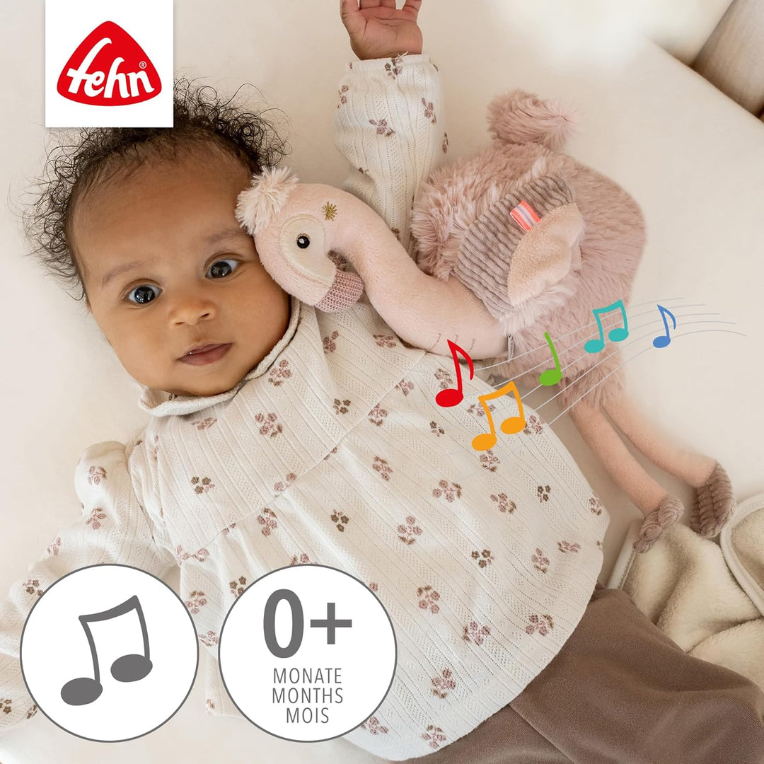 Fehn Einschlafhilfe Flamingo – Baby Einschlafhilfe mit Soundmodul: Flamingo Kuscheltier mit entnehmb