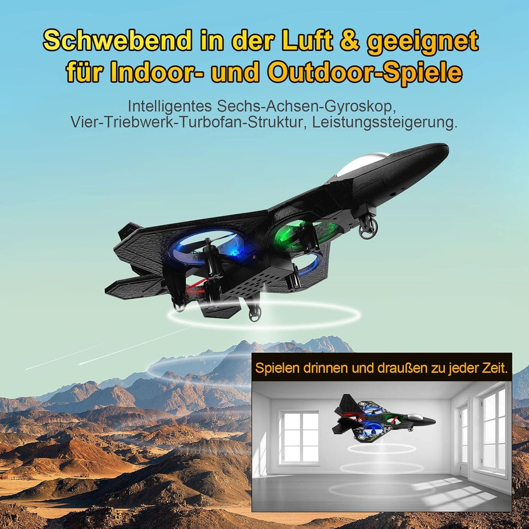Henakmsl RC Flugzeug, 2.4GHz Ferngesteuertes Flugzeug L0712 Quadcopter Schwebendes Kampfflugzeug RC