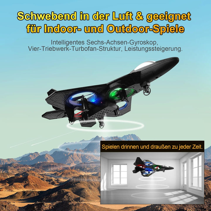 Henakmsl RC Flugzeug, 2.4GHz Ferngesteuertes Flugzeug L0712 Quadcopter Schwebendes Kampfflugzeug RC