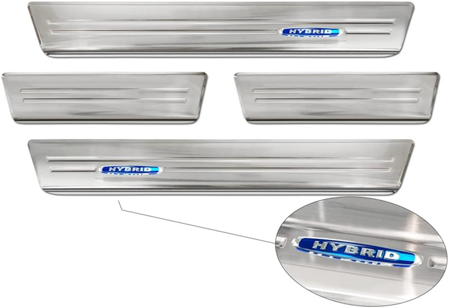 Inox door sill protectors compatible with Mitsubishi Eclipse Cross PHEV 2021- 'Hybrid' - 4-pieces