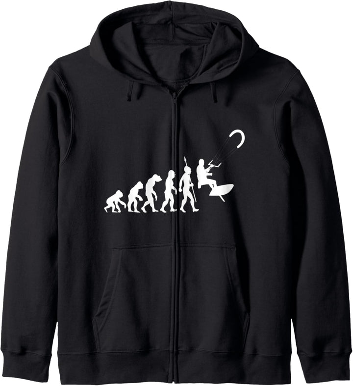 Kitesurfen Kiteboarden Kite Surfer Surfen Evolution Lustig Kapuzenjacke
