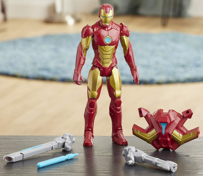 Hasbro E7380 Marvel Avengers Titan Hero Serie Blast Gear Iron Man, 30 cm grosse Figur, mit Starter,