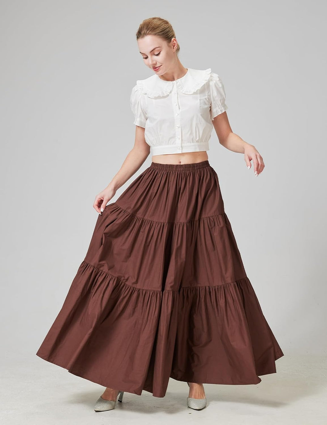 BEAUTELICATE Mittelalterlicher Rock Lang Baumwolle Damen Renaissance Rock Kleidung Viktorianisch Ste