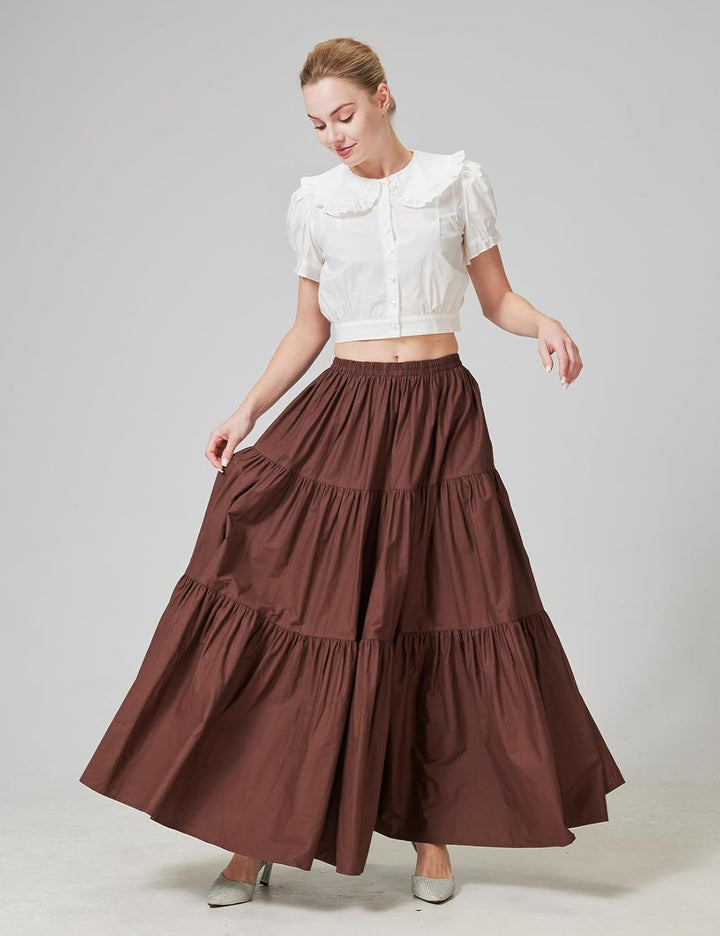 BEAUTELICATE Mittelalterlicher Rock Lang Baumwolle Damen Renaissance Rock Kleidung Viktorianisch Ste