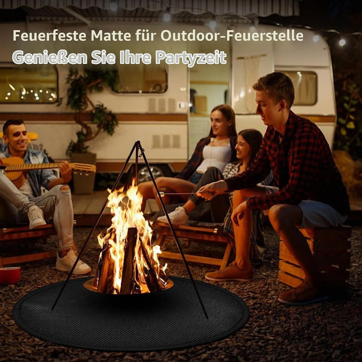 Ronsan Feuerschutzmatte Rund 36 Zoll, Hitzebeständige Bodenschutzmatte für Feuerstelle, Feuerschale
