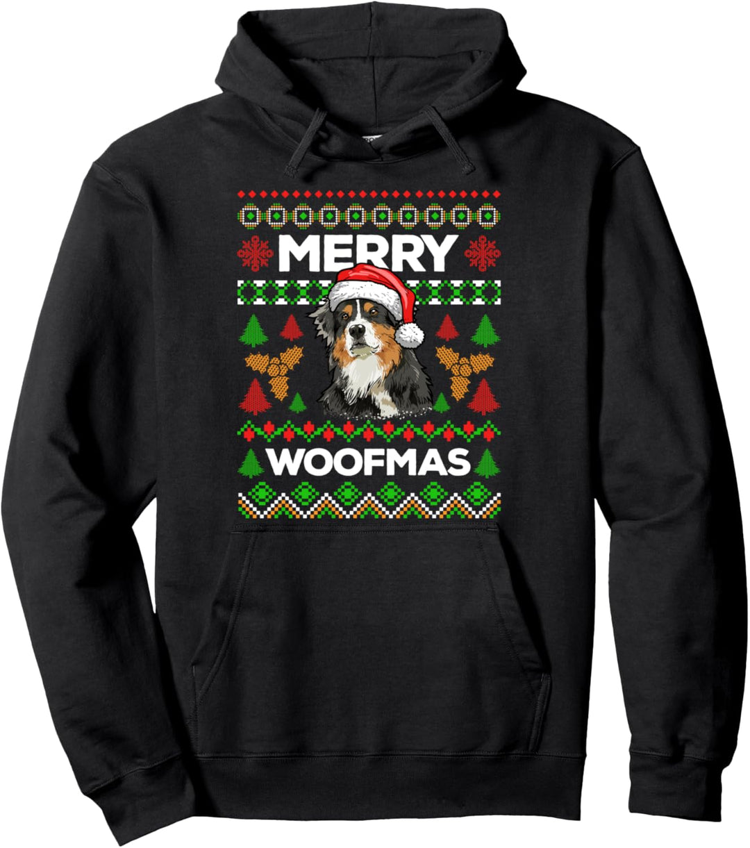 Merry Woofmas Ugly Sweater Weihnachten Australian Shepherd Pullover Hoodie