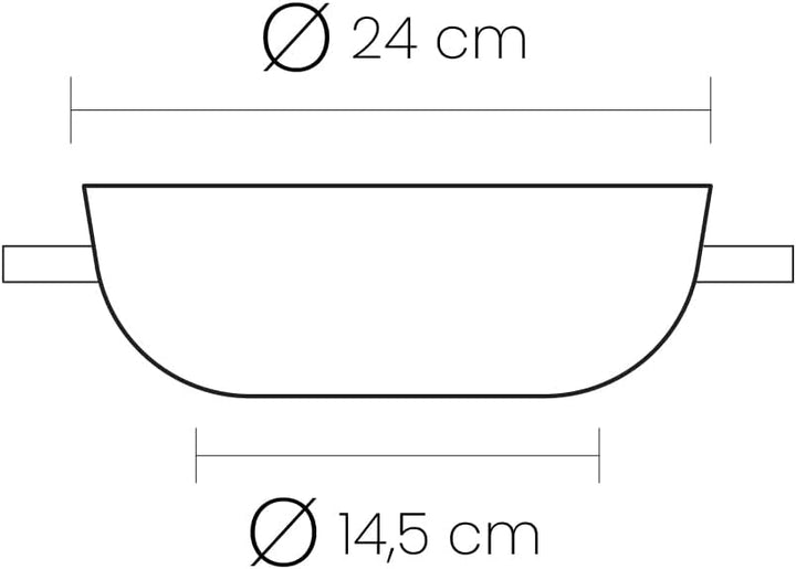 IBILI - Bratpfanne mit 2 Griffen Inducta, 24 cm, Aluminium, Anti-Haft, geeignet für Induktion 60 x 1