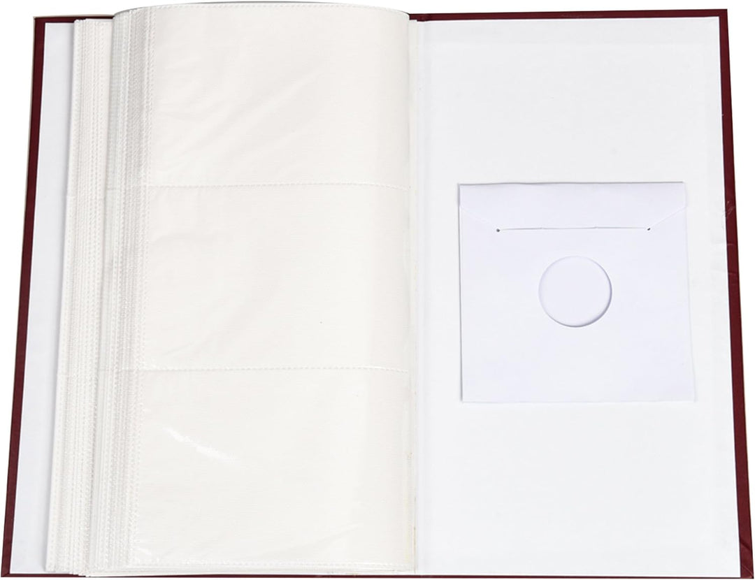 ARPAN Fotoalbum, 15 x 10 cm, 300 Hüllen, Burgunderrot, 18 x 4 x 33 cm
