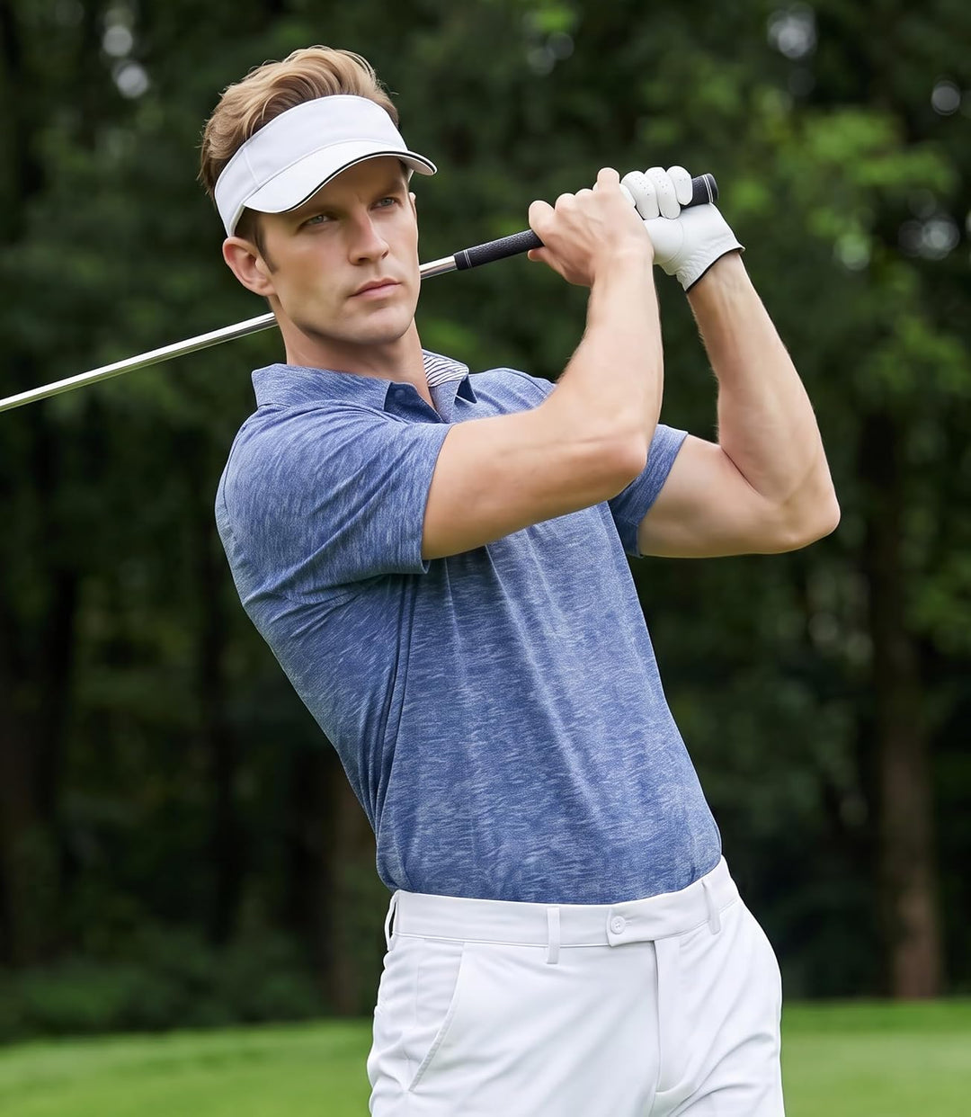 GLESTORE Poloshirt Herren Golf Kurzarm Poloshirts für Männer Polohemd Sport Polo Shirt M L1-light Bl