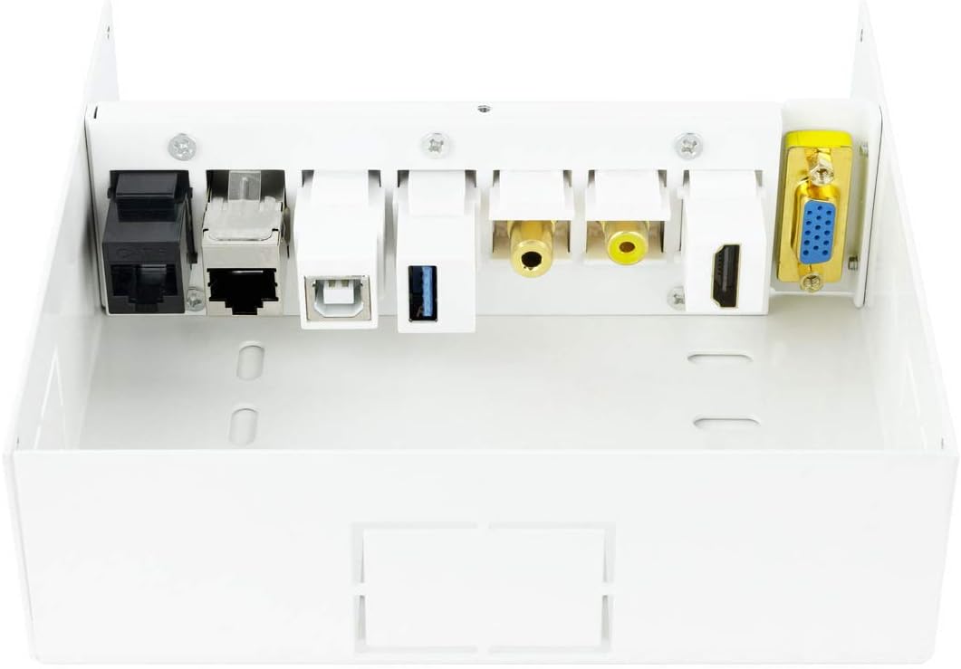 Nanocable 10.35.0003 - Multimedia Wandanschlussdose VGA+HDMI+JACK3.5+RCA+USB3.0+USB2.0+2xRJ45, weiss