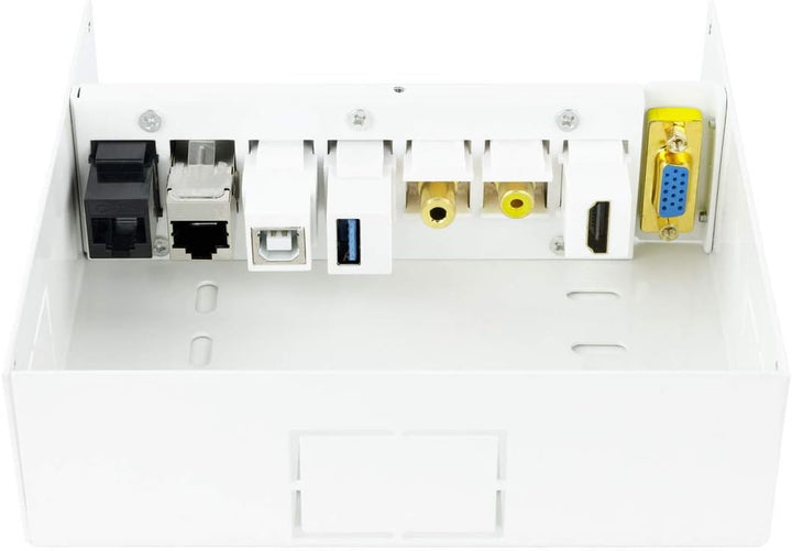 Nanocable 10.35.0003 - Multimedia Wandanschlussdose VGA+HDMI+JACK3.5+RCA+USB3.0+USB2.0+2xRJ45, weiss
