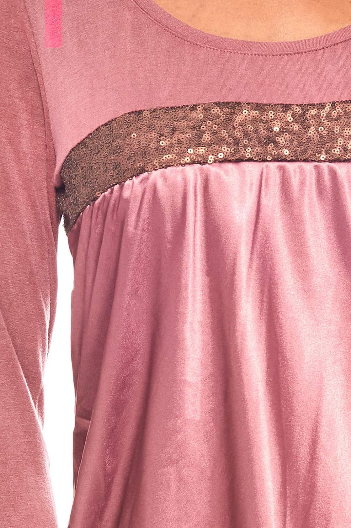 Linea TESINI figurumspielendes Damen Patch-Shirt Langarm-Shirt Trend-Shirt Rot, Grössenauswahl:36