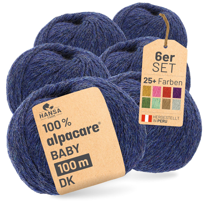 Alpacare 100% die 1. maschinenwaschbare Baby Alpakawolle - 300 Set DK (6 x 50g) - kratzfreie Alpaka