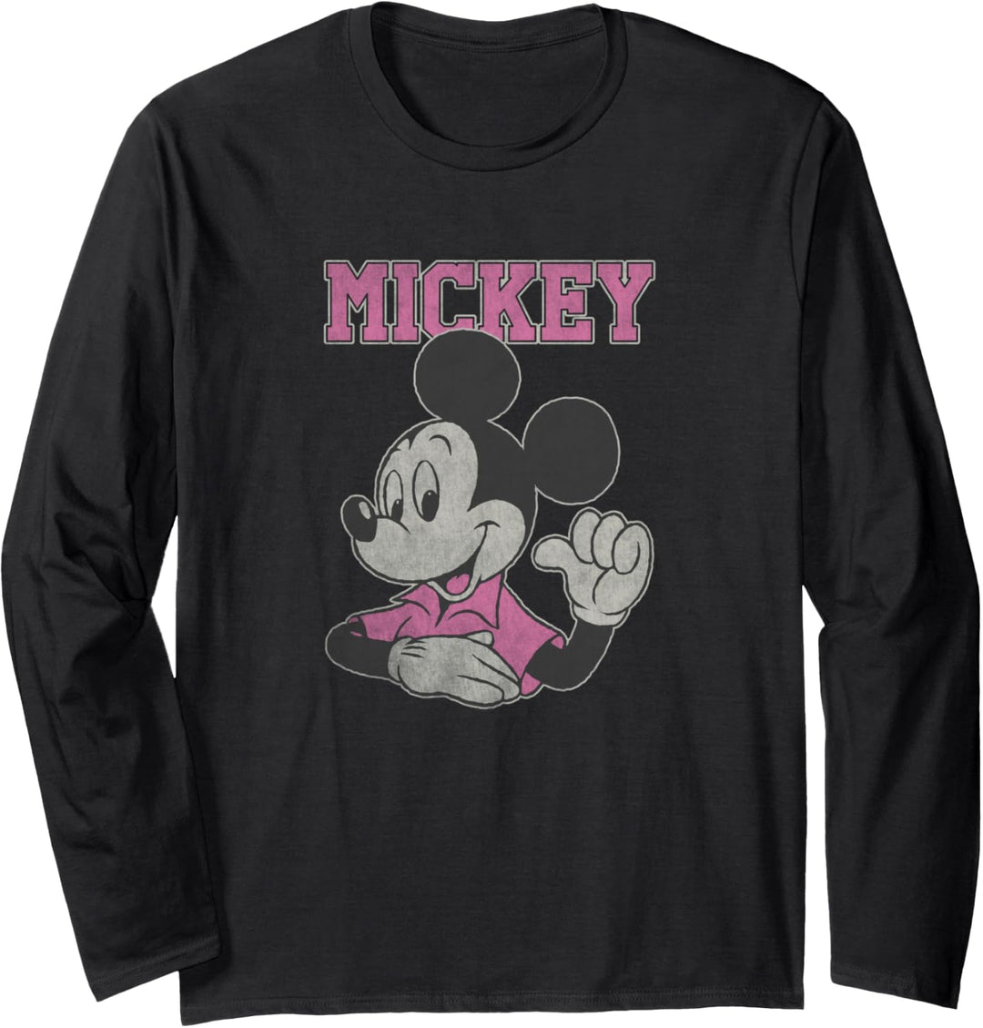 Disney Mickey Mouse trägt Pink Pointing To Self Langarmshirt