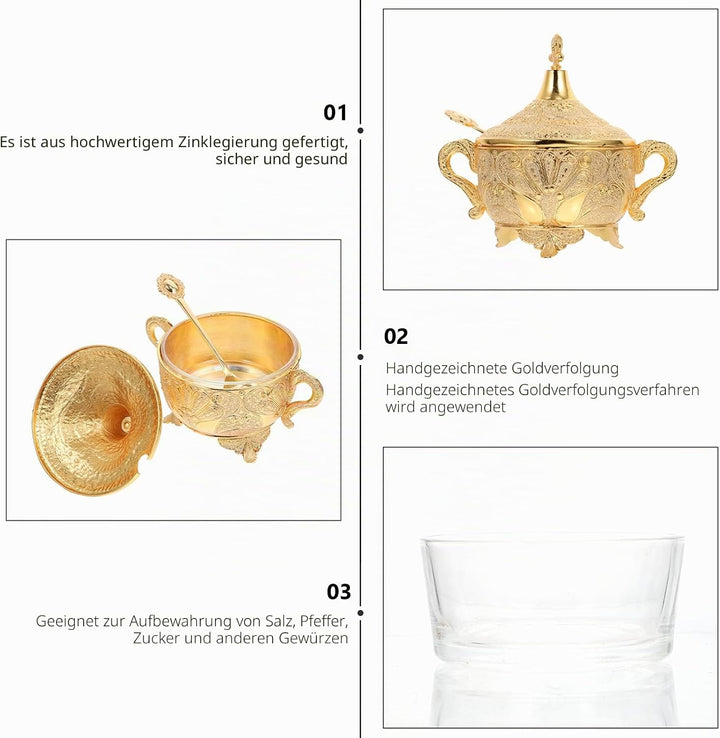 HEMOTON Gewürzgefäss Aus Zinklegierung Mit Deckel Rostfrei Gewürzaufbewahrungsbox Für Küche Salz- Un