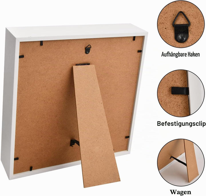 3D Bilderrahmen, Tiefer 3D Objektrahmen, Schattenbox Vitrine mit Transparente Acrylplatte Rahmen, Hö