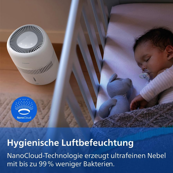 Philips Verdunstungs-Luftbefeuchter Serie 4000, Hygienische Befeuchtung, 99,97% weniger Bakterien, 3