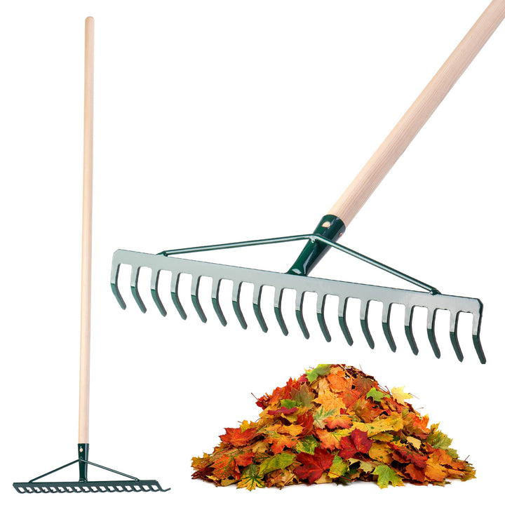 KADAX Rechen, breite Harke für Garten, Beet, Rasen, Gartenharke, Bügelrechen, Rasenrechen aus Metall