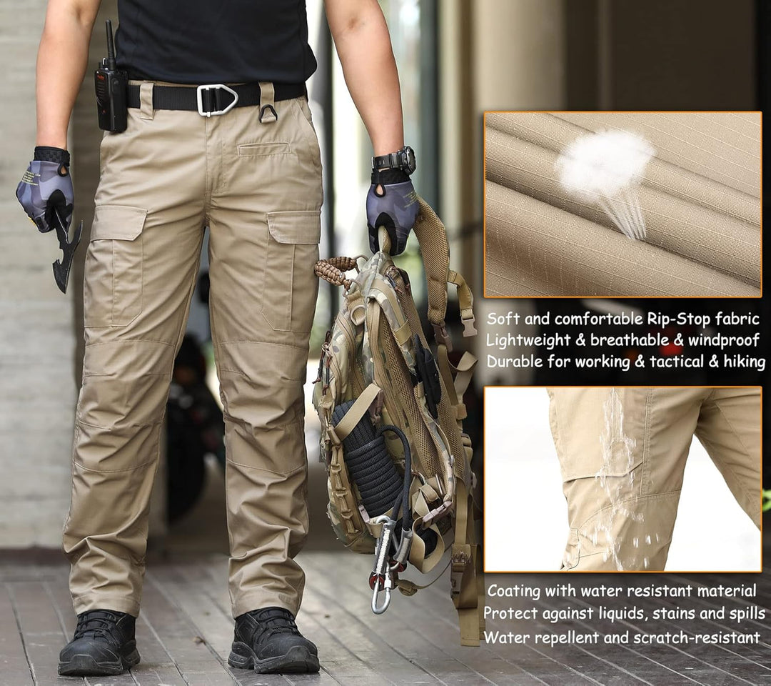 CARWORNIC Herren Taktische Militär Hose Wasserdicht Arbeit Cargohose 30W / 32L Armeegrün, 30W / 32L