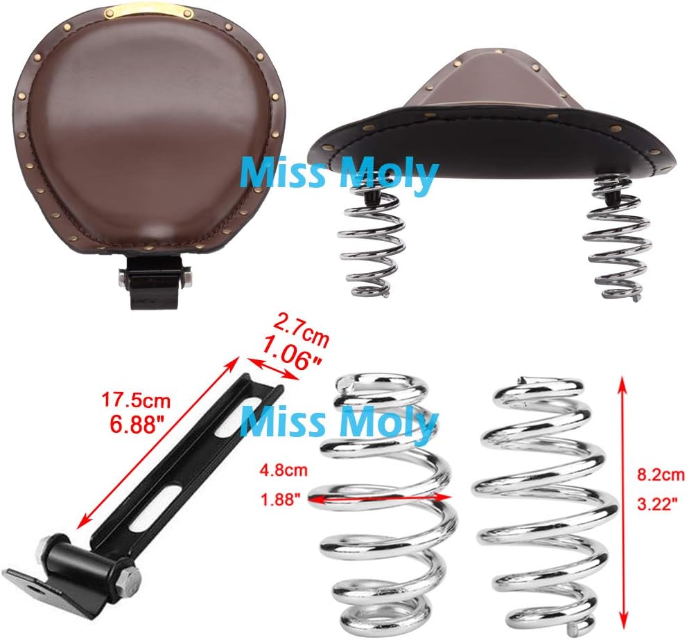 Motorrad Leder Solo Sitz, Motorrad Sitz Mit Frühling Grundplatte für Bobber Sportster XL1200 883 48