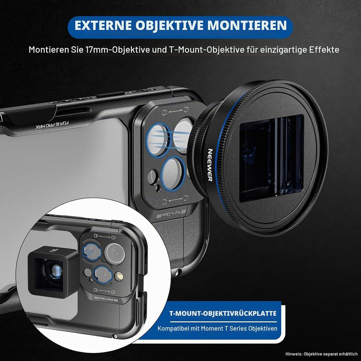 NEEWER 16 Pro Max Käfig Cage, Schnellwechsel Video Rig Handy Stabilisator, kompatibel mit iPhone 16