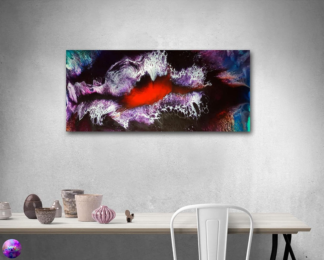 Bild auf Metall - Moderne Kunst abstrakt - Kunstdruck auf leuchtend glänzenden Aluminium im Edelstah