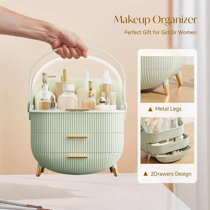 Make Up Organizer für Schminktisch, kosmetik organizer mit deckel Wasserdicht Staubdicht, Tragbar Ha