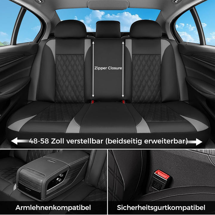FLORICH Autositzbezüge Komplettset Vordersitze, Atmungsaktive PU Leder Sitzbezüge, Wasserdichter Aut