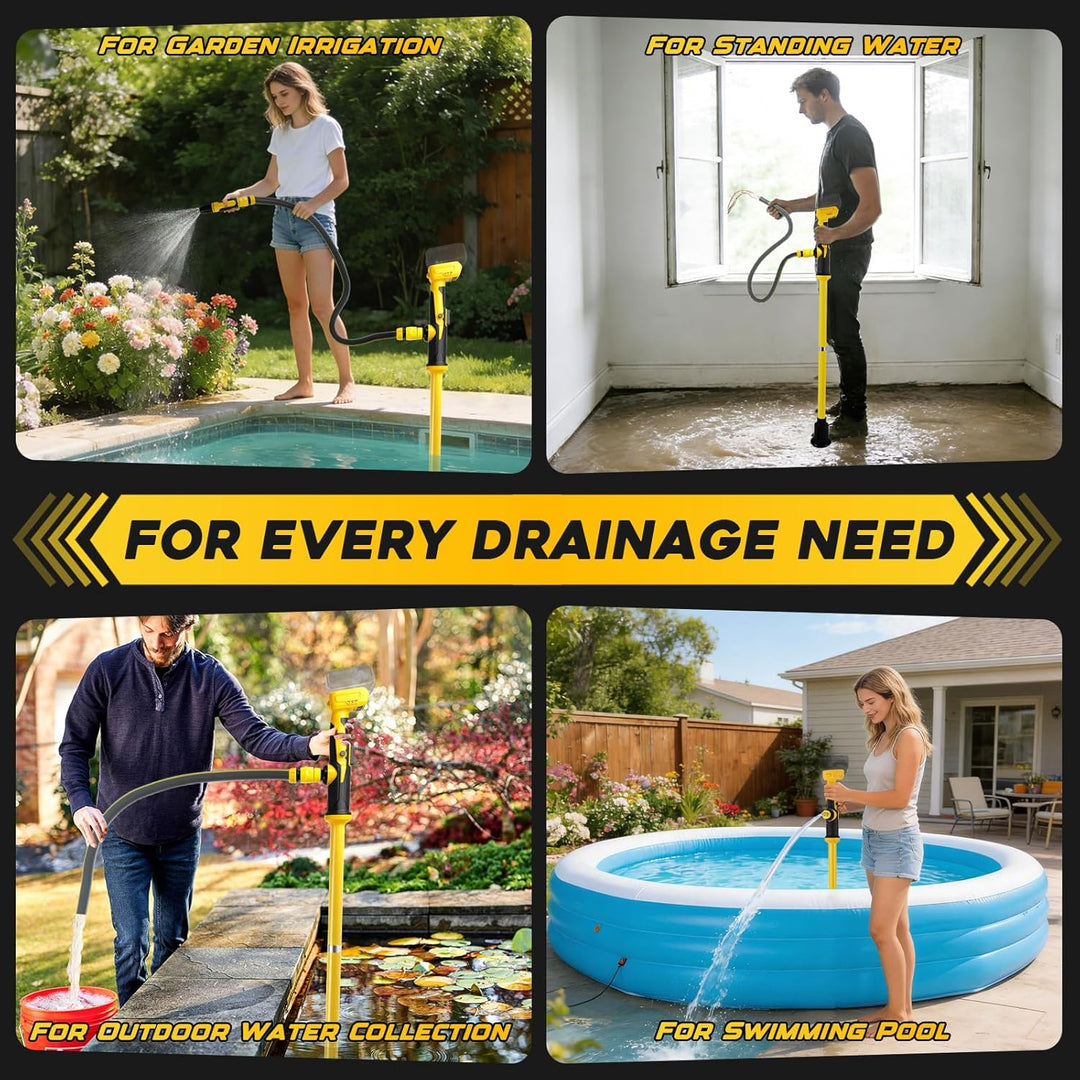 Akku Regenfasspumpe, kompatibel mit Dewalt 20V-Akku (ohne Batterie), 90 l/min Durchfluss, tragbare s