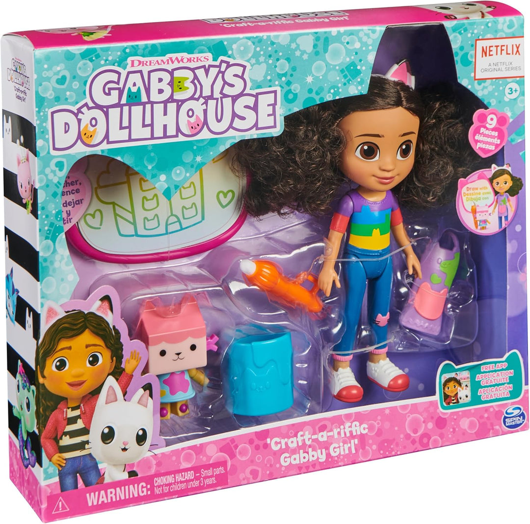 Gabby's Dollhouse, Gabby Deluxe Bastelpuppen und Zubehör mit Wasserpad und Wasserpinselstift, Kinder