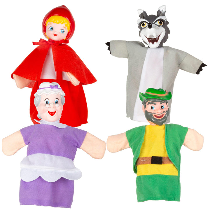 COLORBABY Cucu Show Set Rotkäppchen-Puppen, 4 Puppen, 25 cm, weiche und sichere Materialien, Kinders