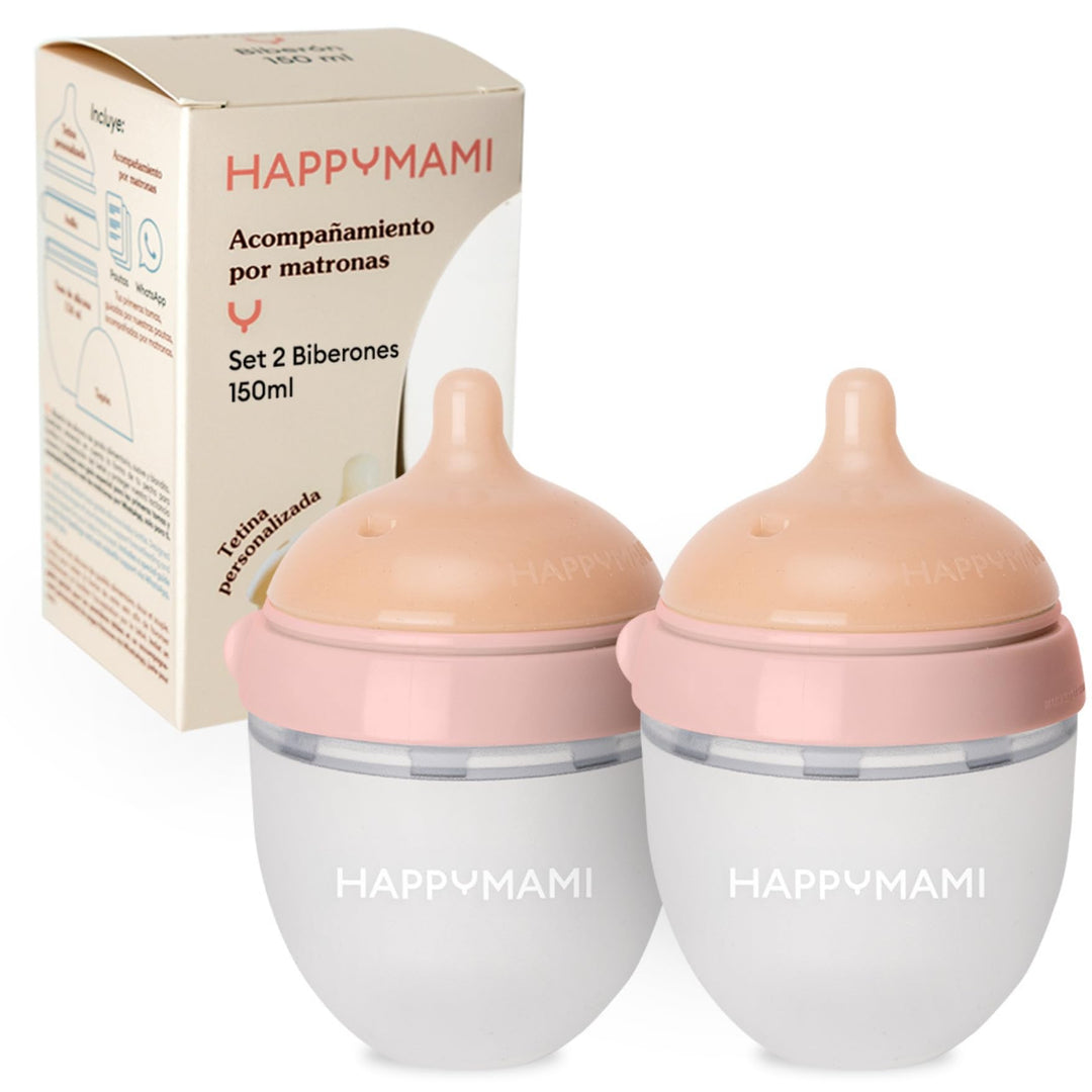 2er Set Babyflaschen (Brustähnlich) - Baby Erstausstattung für Neugeborene - Personalisierbar & Anti