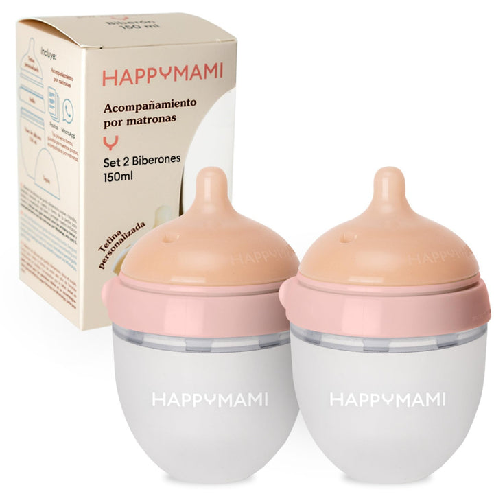 2er Set Babyflaschen (Brustähnlich) - Baby Erstausstattung für Neugeborene - Personalisierbar & Anti