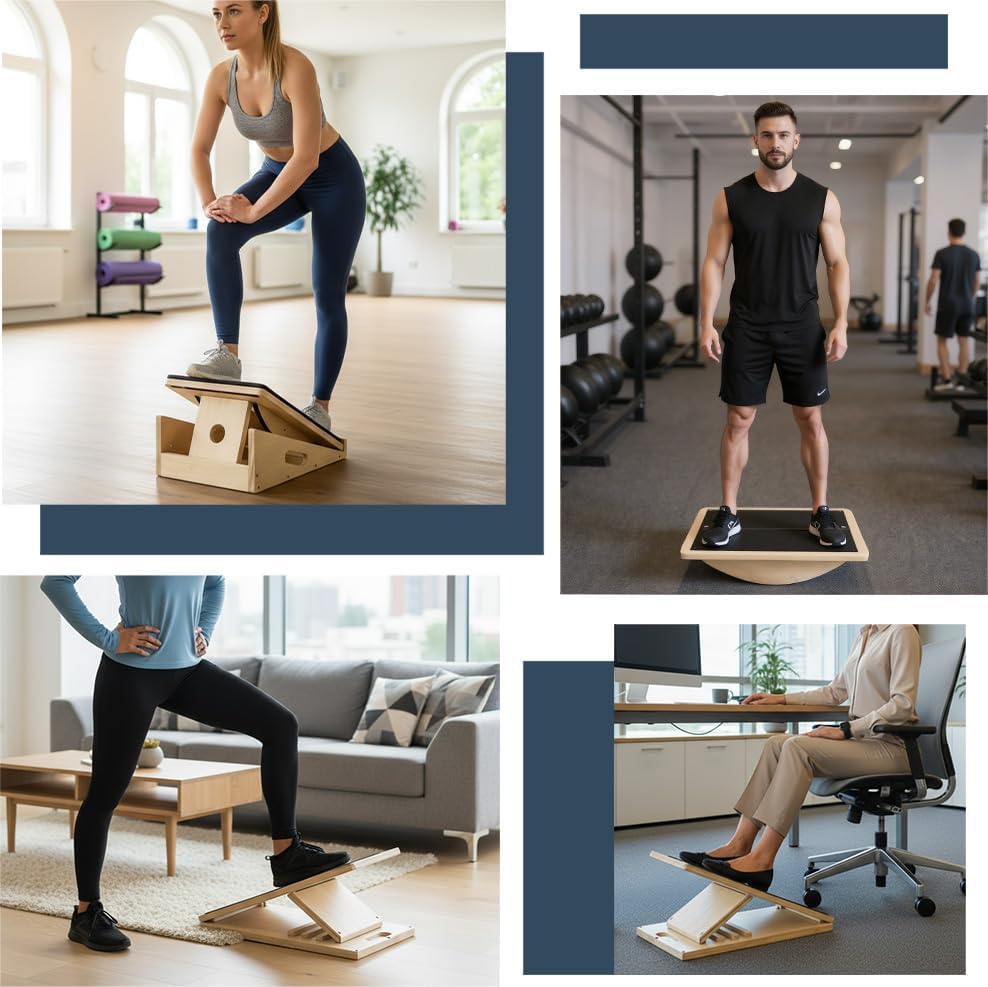 Verstellbar Balance Board Schrägbrett Natürliche, Natürliche