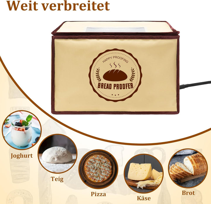 Brot Gärbox Sauerteig, Gärbox mit heizung für Brotteig Teiggärbox mit thermostat für Hobbybäcker, Fa