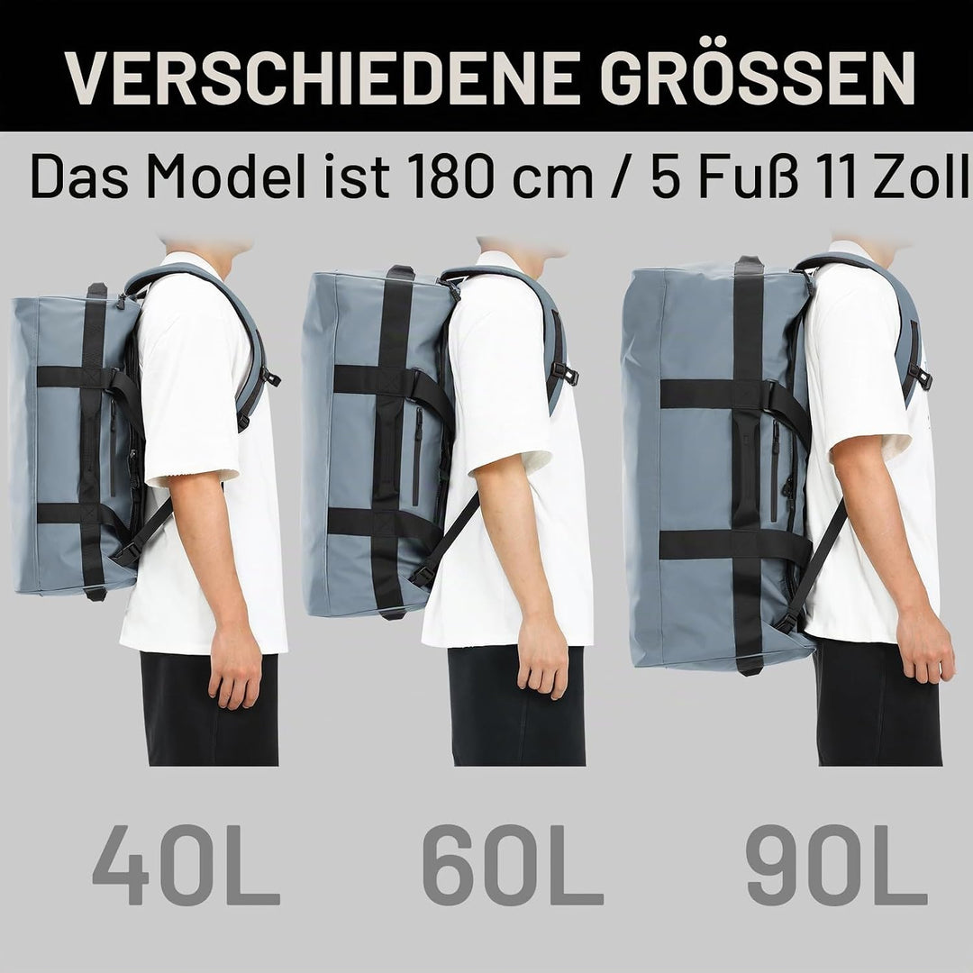 MIER Sporttasche Herren Wasserresistente Reisetasche 40L gross Heavy Duty Convertible Sportrucksack