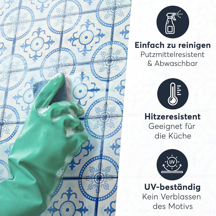 30 Stück Folie Klebefliesen 20x20 cm für Küche und Bad - Fliesenfolie, Fliesenfaufkleber - Stickerfl