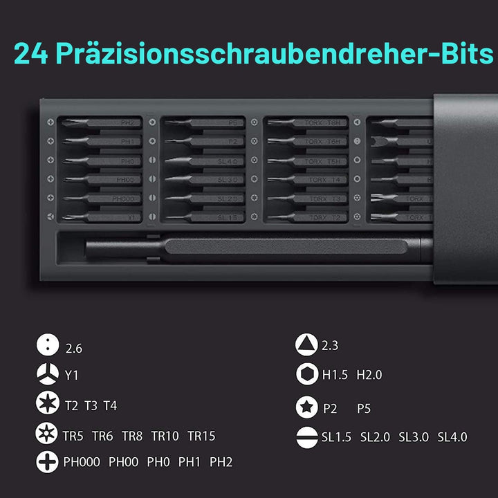 Xiaomi Mi Präzisions-Schraubendreher-Set, 24 magnetische Schraubendreher-Bit-Set, Taschen-Schraubend