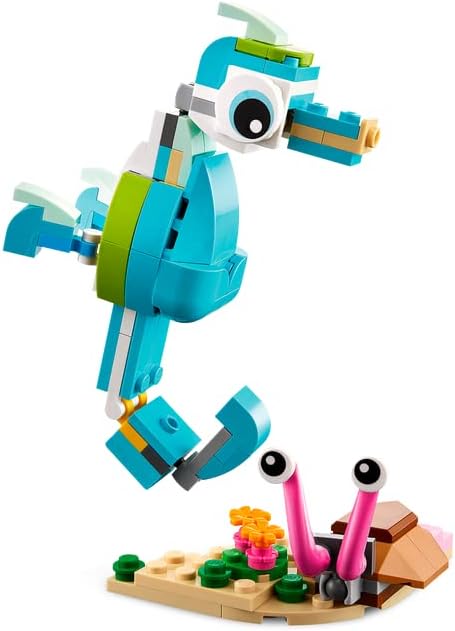 Lego Creator 3-in-1 Set: Delfin und Schildkröte 31128 + Tropischer Papagei 30581 (Polybag)