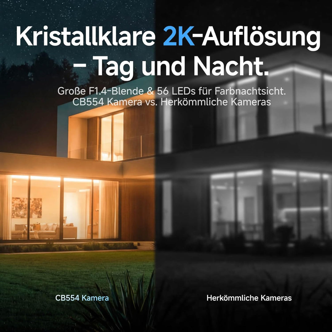 VSTARCAM 2K Überwachungskamera aussen &amp; innen, Magnetische Halterung, Kostenloser Cloud-Speicher, Sp